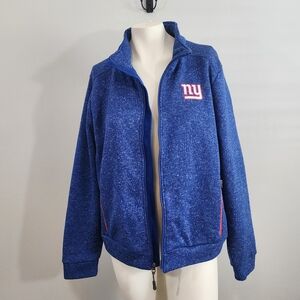 NFL Team Apparel New York Giants Womens XXL Full Zip Jacket Blue Fleece Football